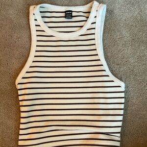 SHEIN Black and White Striped Tank Top